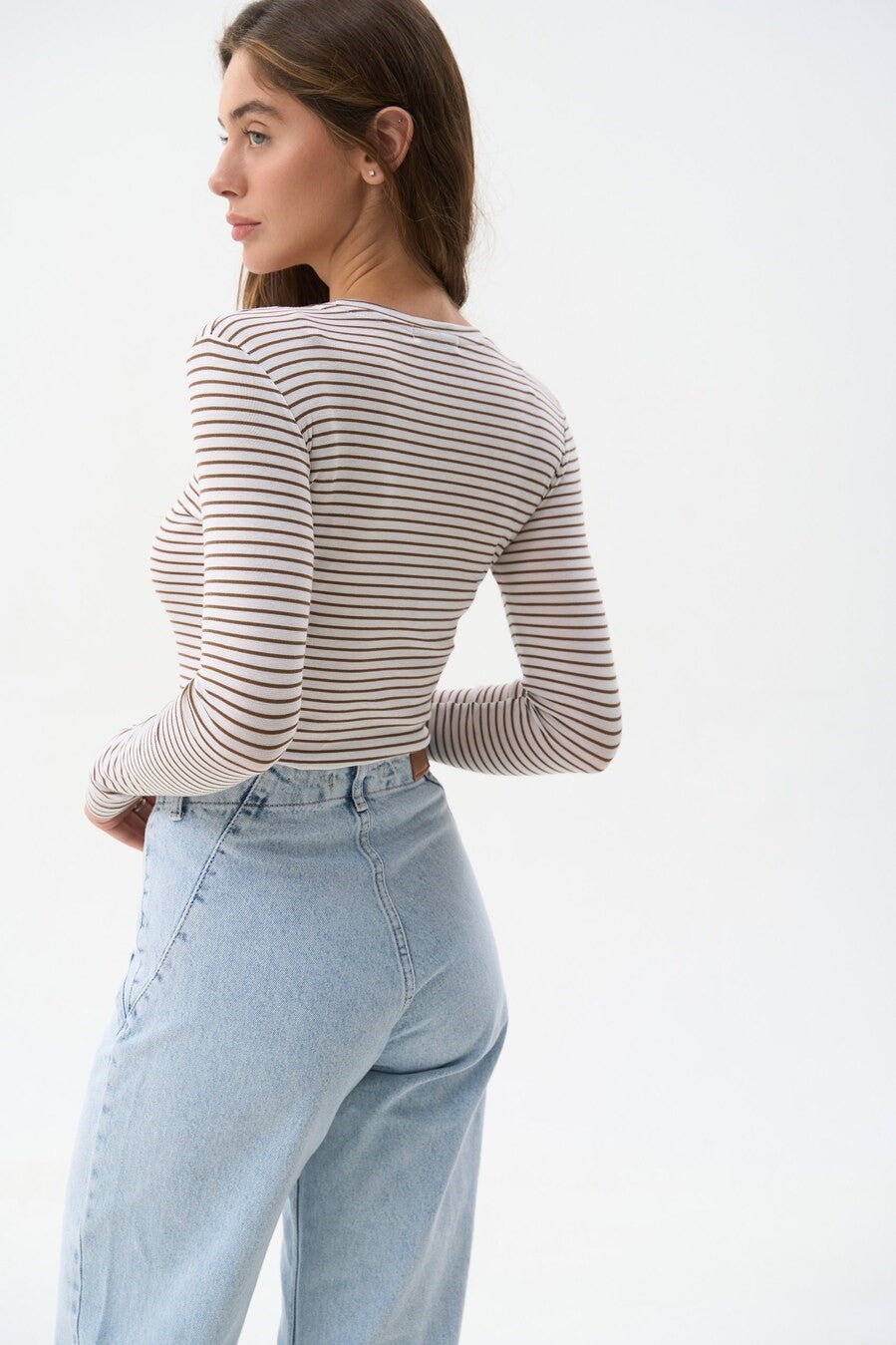 Brown Striped Long Sleeve - SOLMAR