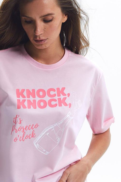 Pink "Knock, Knock" Print T-shirt - SOLMAR