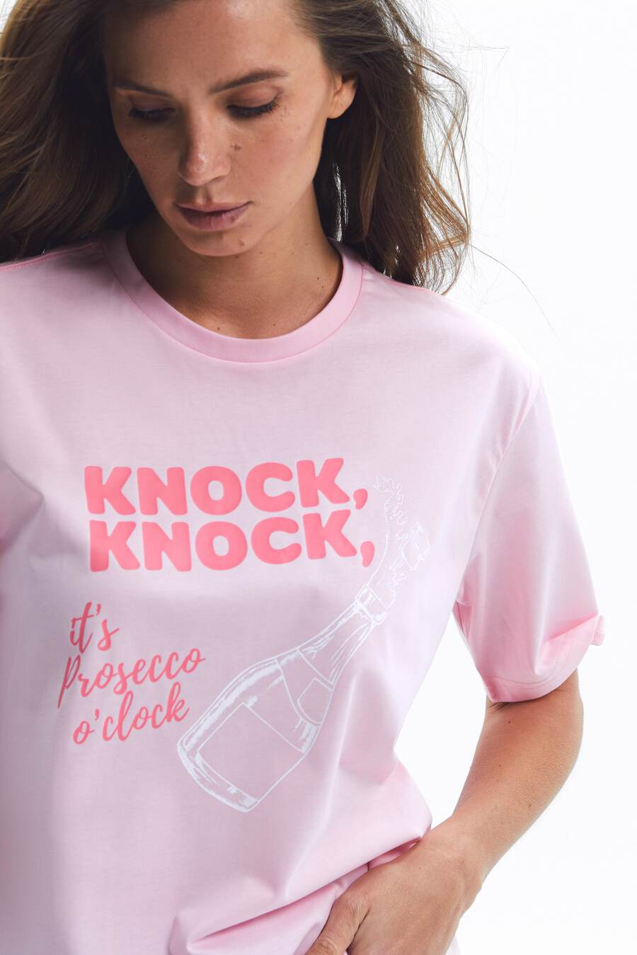 NEW Pink "Knock, Knock" Print T-shirt