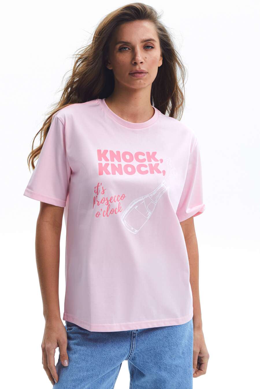 NEW Pink "Knock, Knock" Print T-shirt
