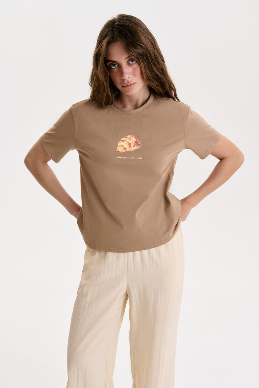 Beige Yummy Print T-shirt - SOLMAR