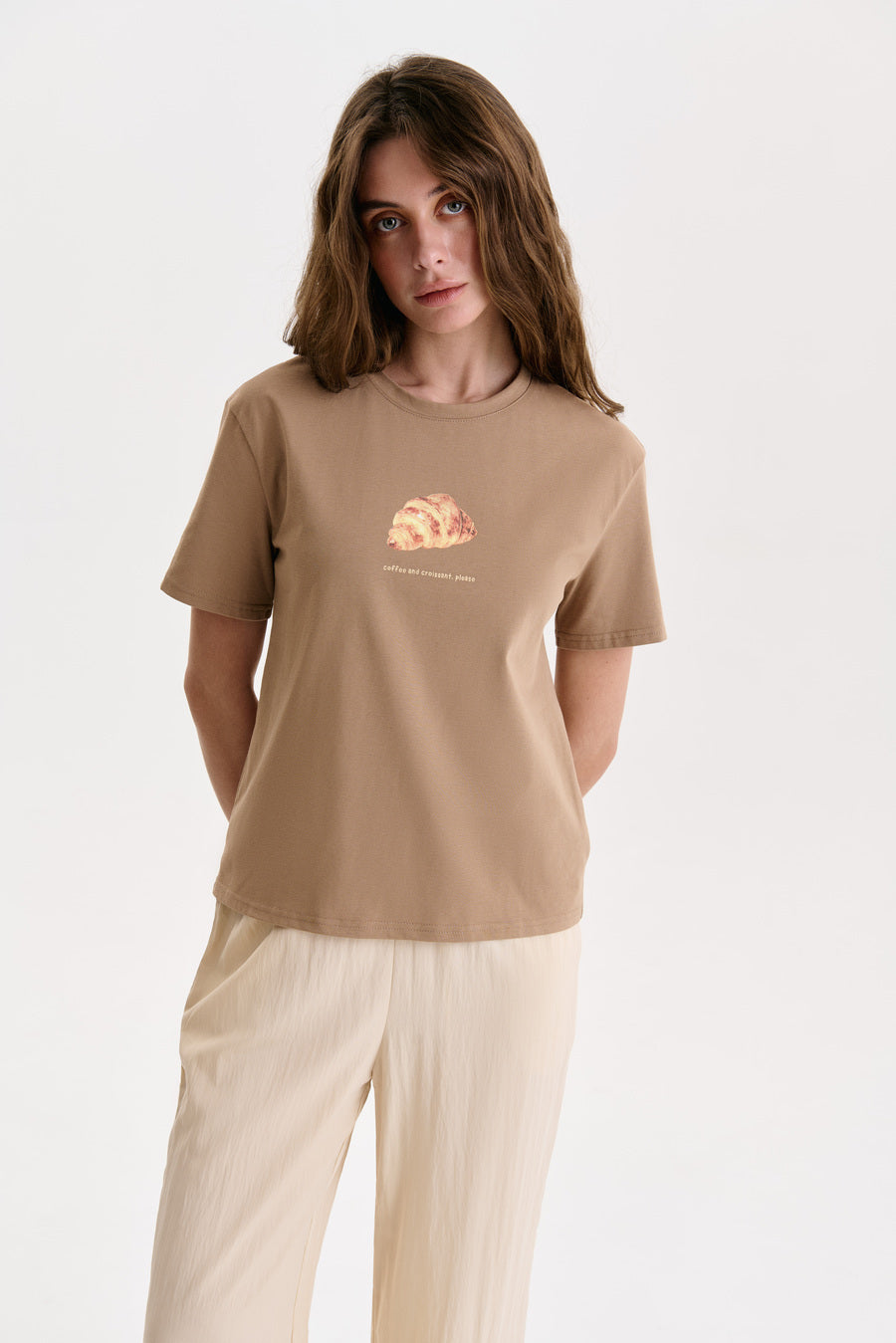 Beige Yummy Print T-shirt - SOLMAR