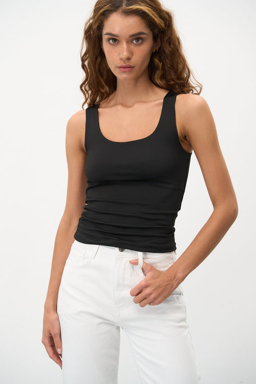 Black Basic Tank Top - SOLMAR