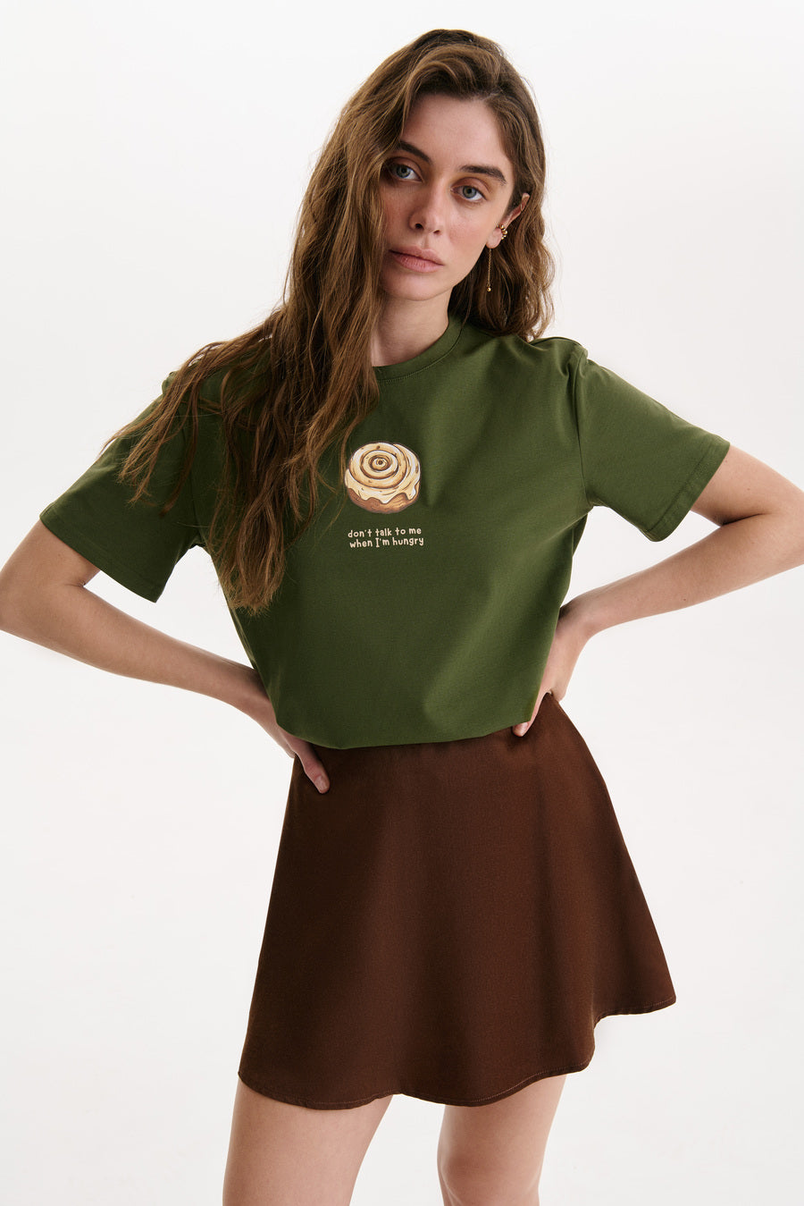NEW Brown Satin Mini Skirt