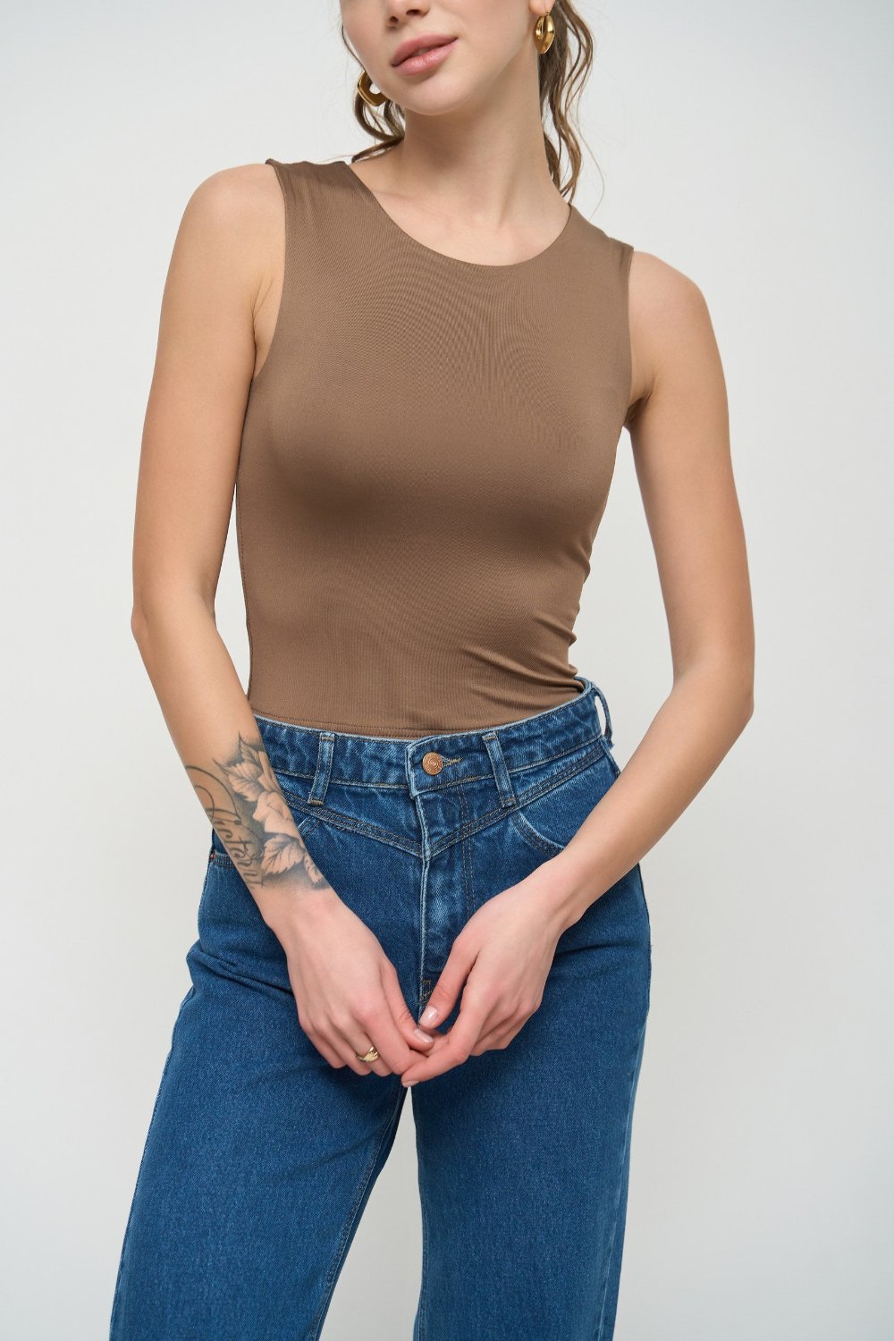 Brown Basic Tank Top