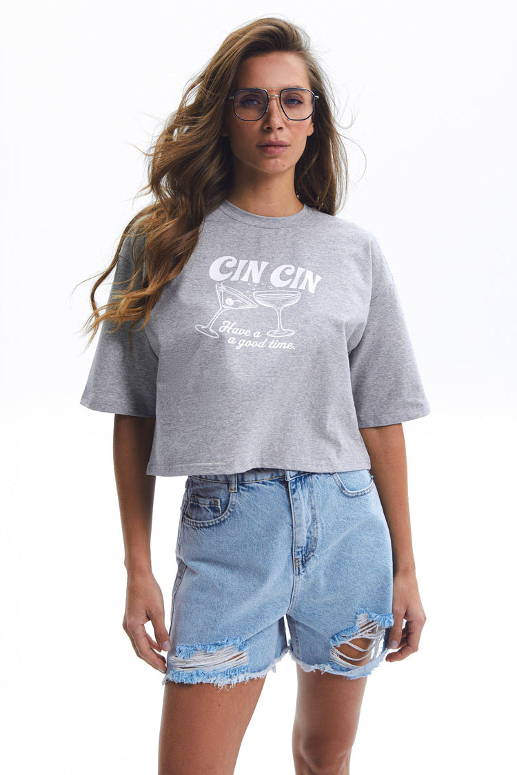 High Waist Ripped Blue Denim Shorts - SOLMAR