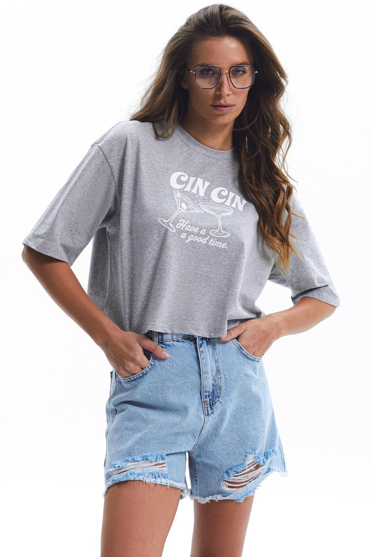 High Waist Ripped Blue Denim Shorts - SOLMAR