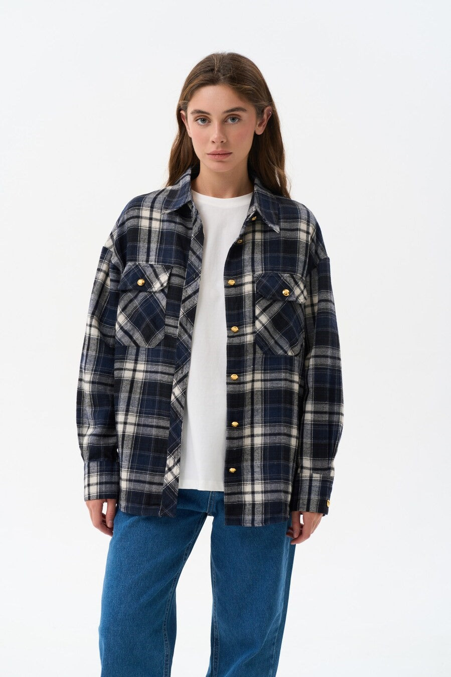 Checkered shirt in color blue - SOLMAR