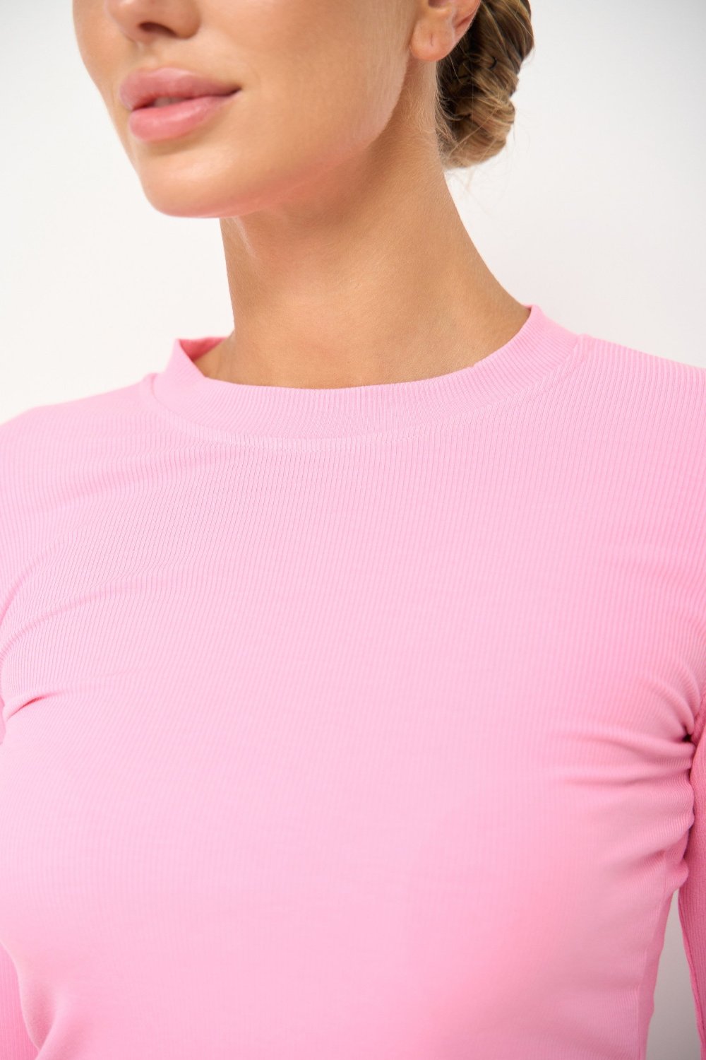 Pink Basic Long Sleeve Top - SOLMAR