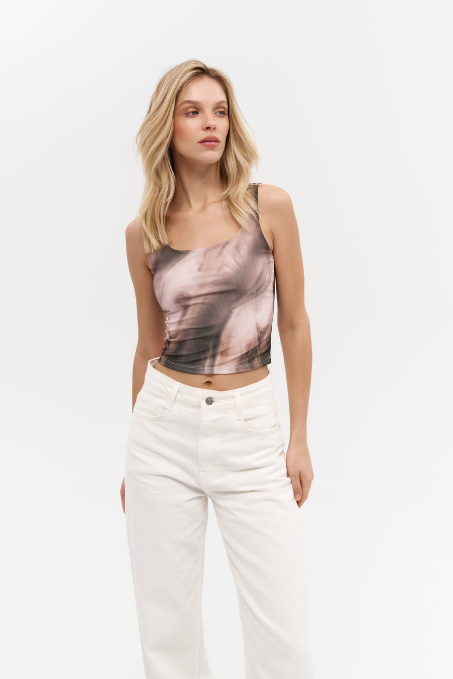 Brown Gradient Effect Tank Top - SOLMAR