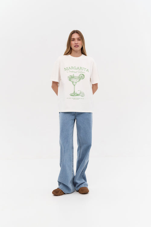 Green Print "Cocktail Hour" T-shirt - SOLMAR