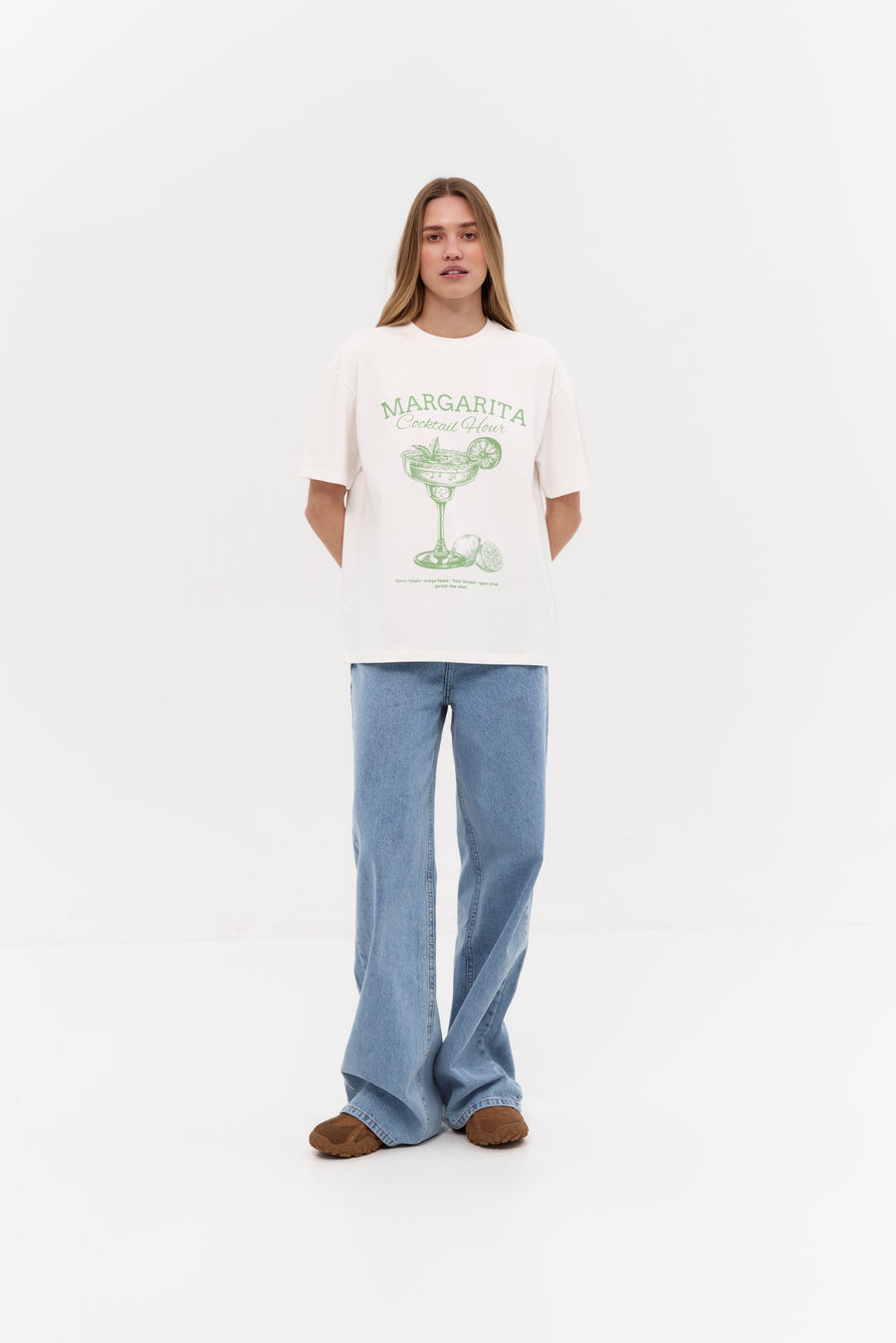 NEW Green Print "Cocktail Hour" T-shirt