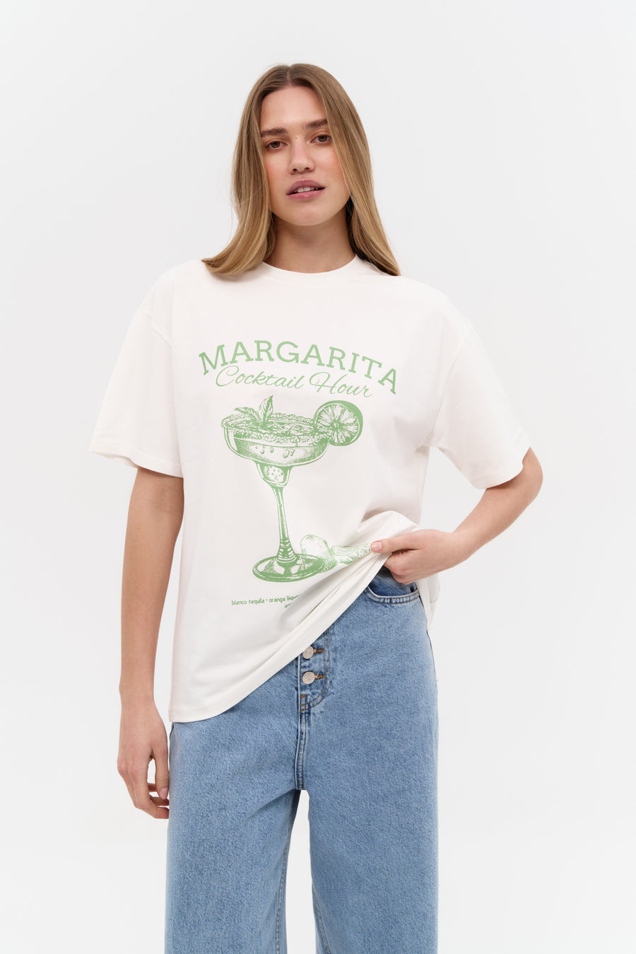 NEW Green Print "Cocktail Hour" T-shirt