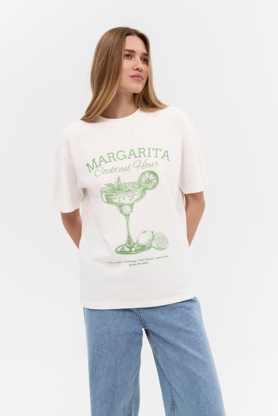 Green Print "Cocktail Hour" T-shirt - SOLMAR