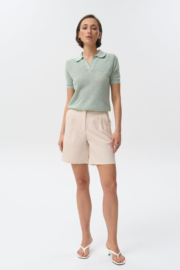 Green Knit Polo T-shirt - SOLMAR