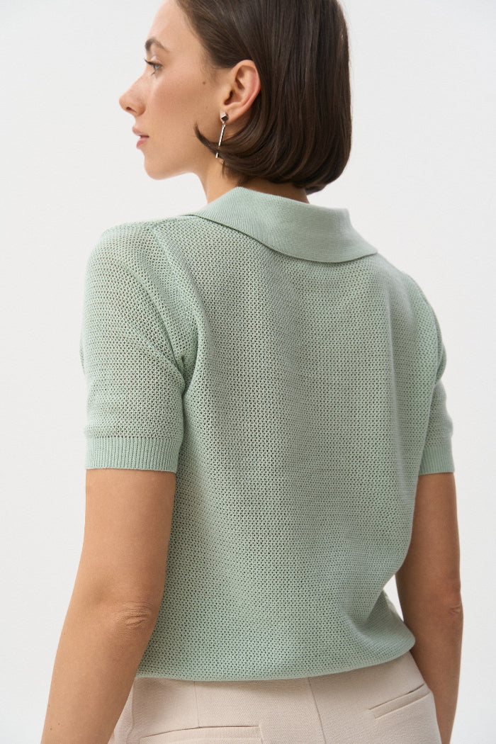 Green Knit Polo T-shirt - SOLMAR
