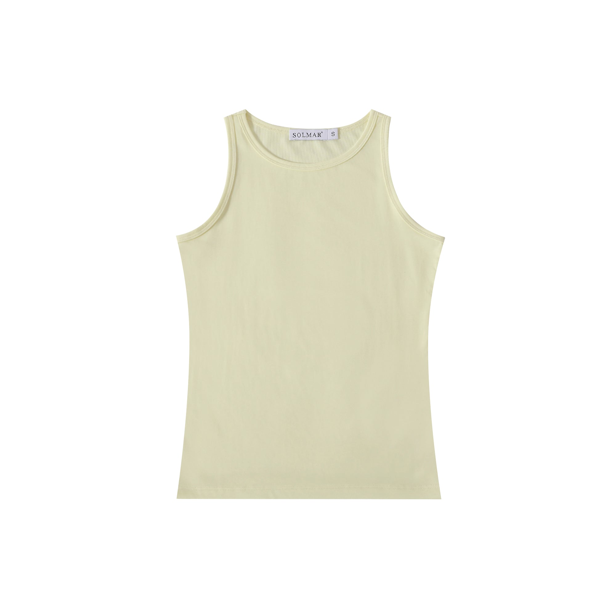 Basic ribbed tank top, Lemon Cream