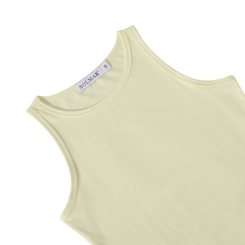 Basic ribbed tank top, Lemon Cream