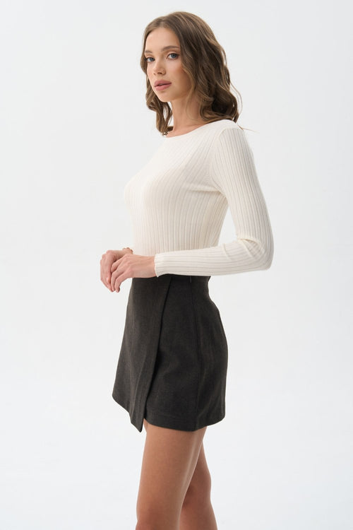 Classic skirt in color grey - SOLMAR