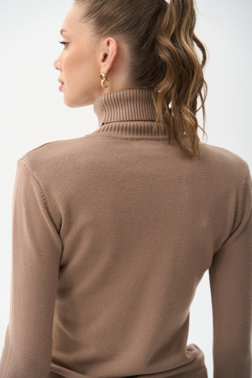 Turtleneck sweater in color milk chocolate - SOLMAR