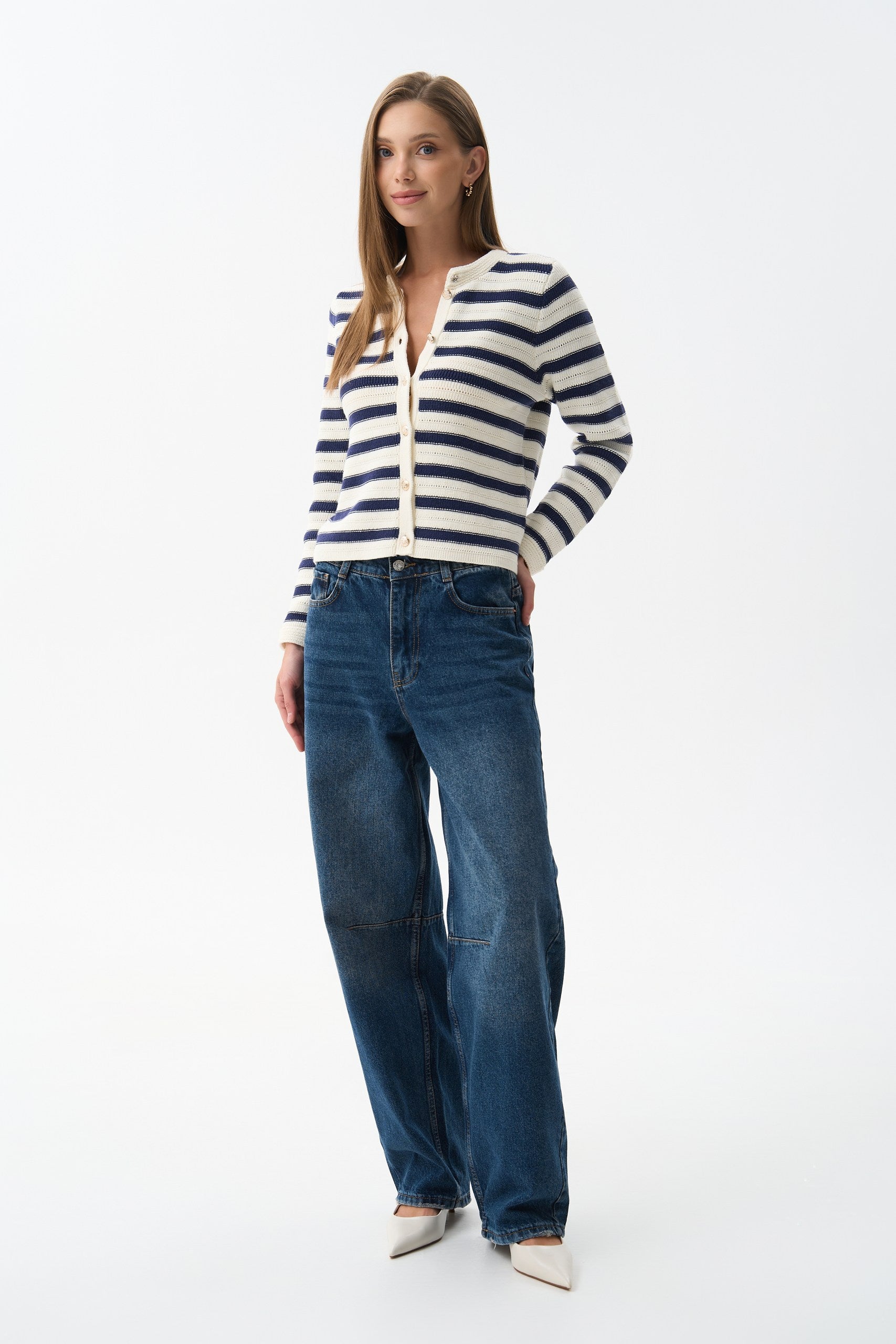 Striped cardigan in color blue - SOLMAR