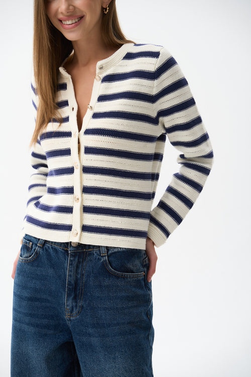 Striped cardigan in color blue - SOLMAR