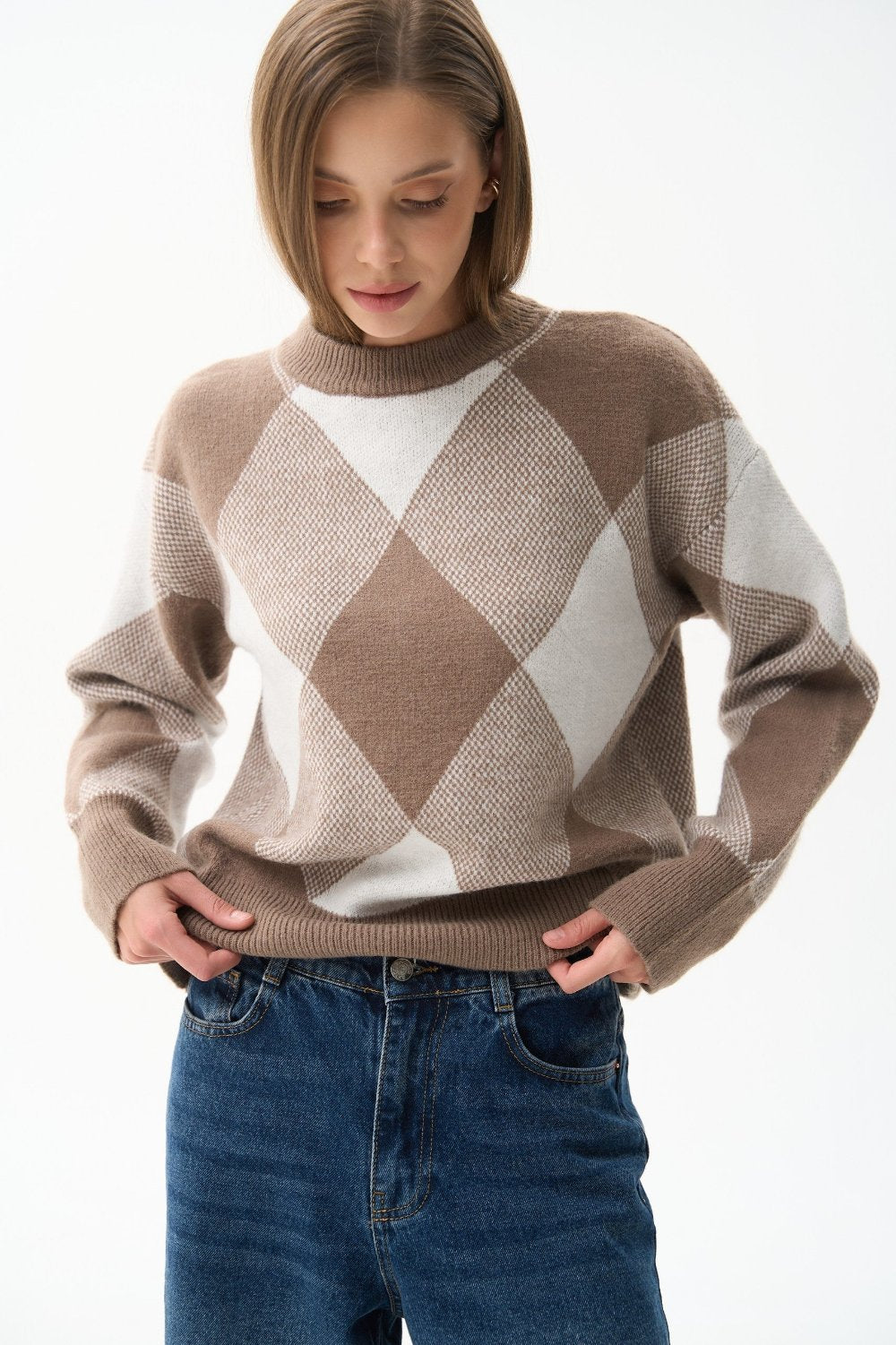 Beige diamond sweater - SOLMAR