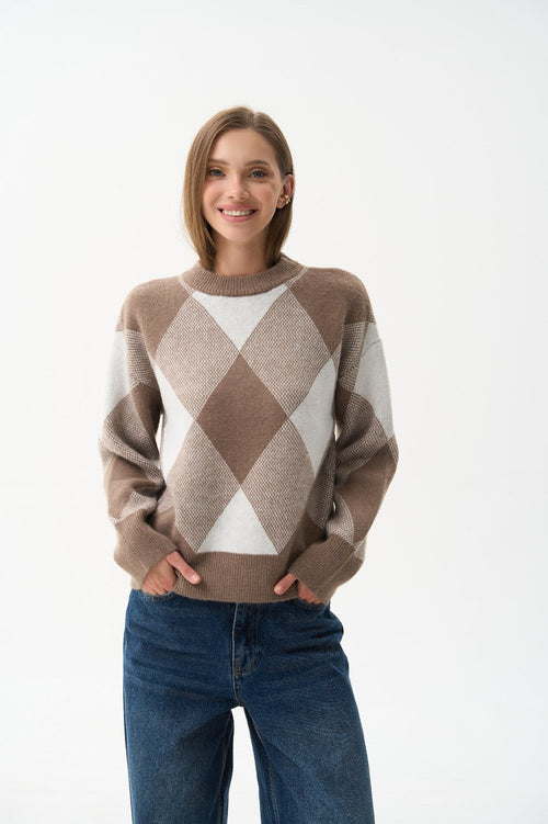 Beige diamond sweater - SOLMAR