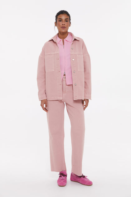 Relaxed-Fit Denim Jacket, Baby Pink