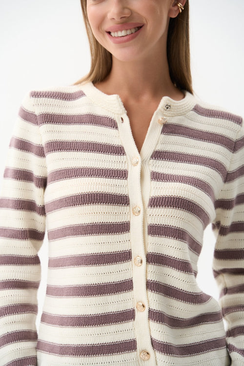 Striped cardigan in color milk - SOLMAR