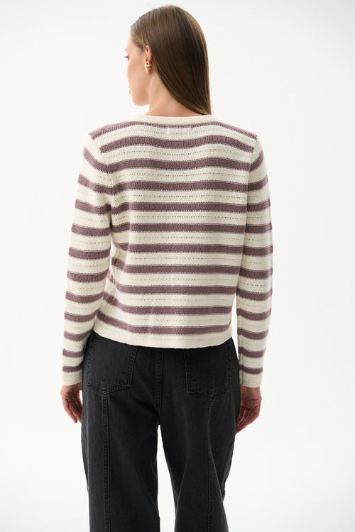 Striped cardigan in color milk - SOLMAR