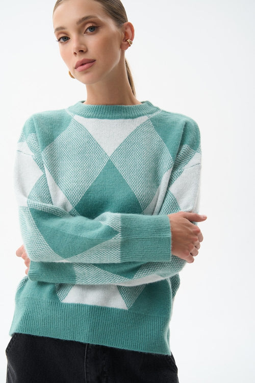 Green diamond sweater - SOLMAR