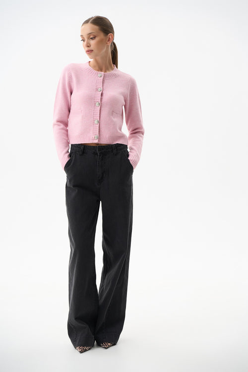 Woolen cardigan in color pink - SOLMAR