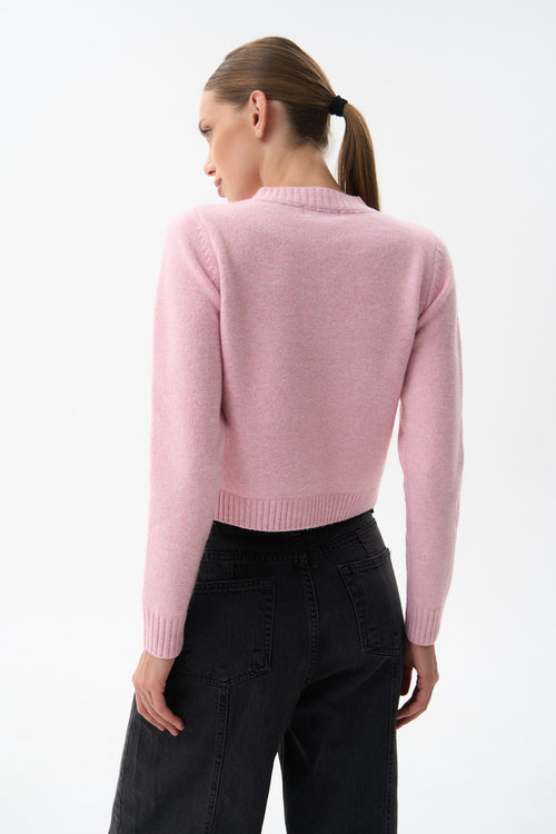 Woolen cardigan in color pink - SOLMAR