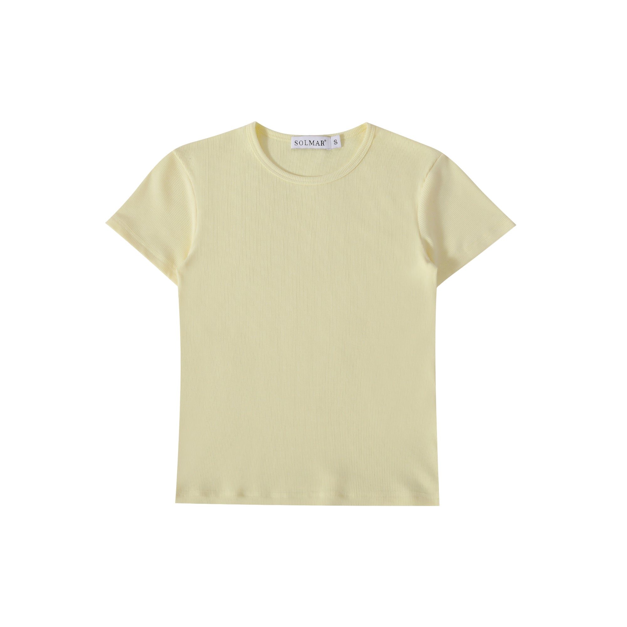 Yellow Ribbed Crop T-shirt