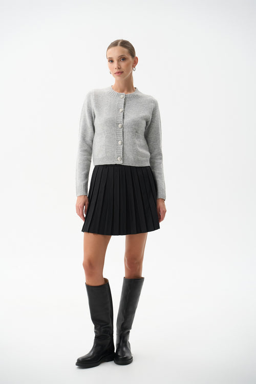 Woolen cardigan in color grey - SOLMAR