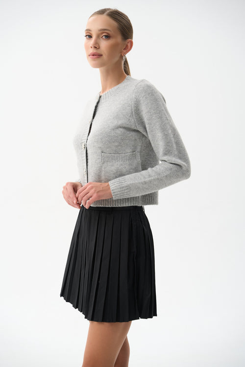 Woolen cardigan in color grey - SOLMAR