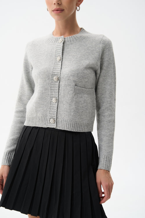 Woolen cardigan in color grey - SOLMAR