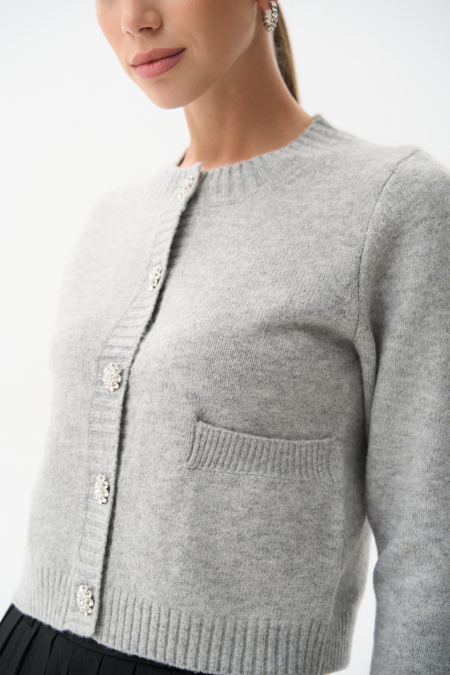 Woolen cardigan in color grey - SOLMAR