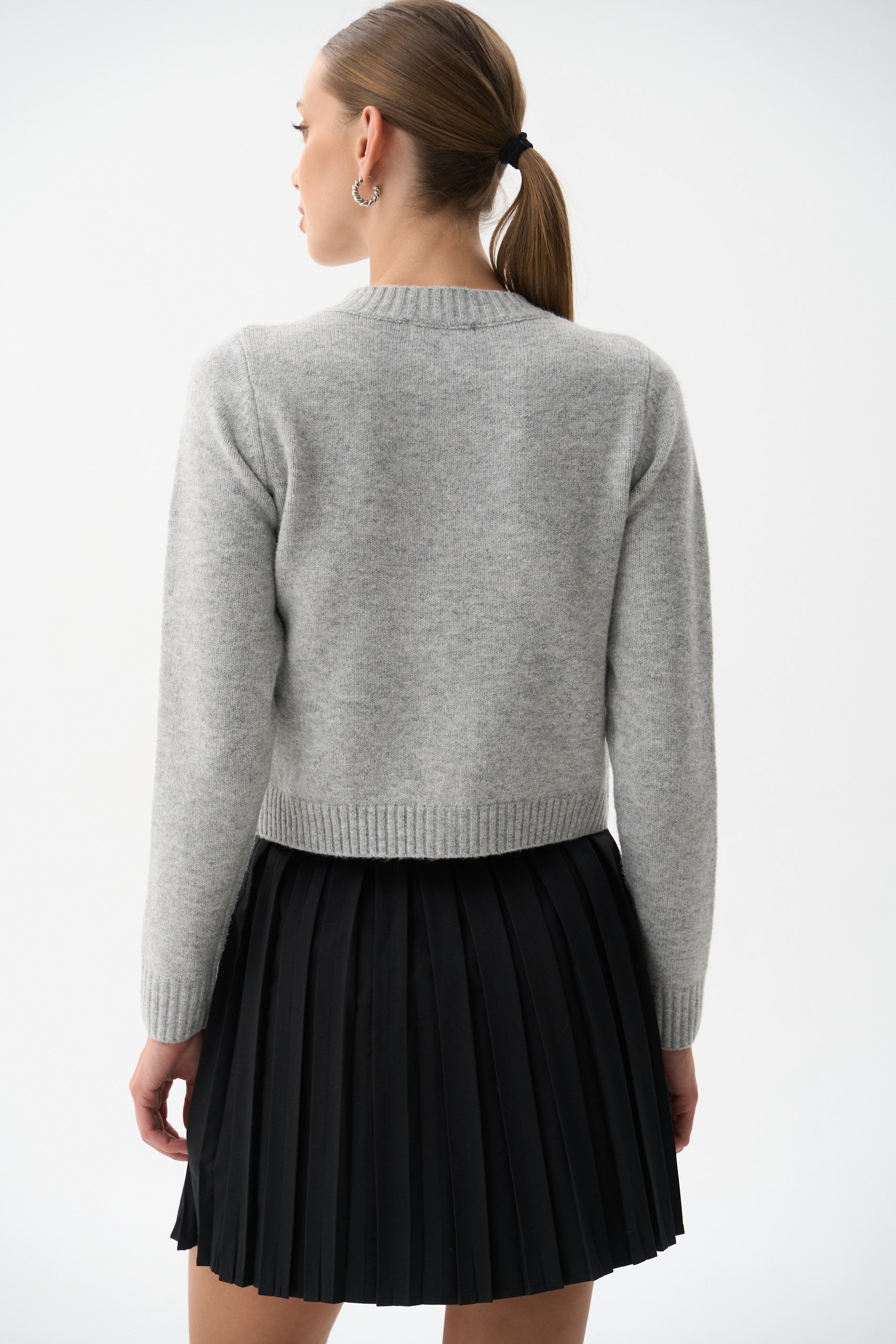 Woolen cardigan in color grey - SOLMAR