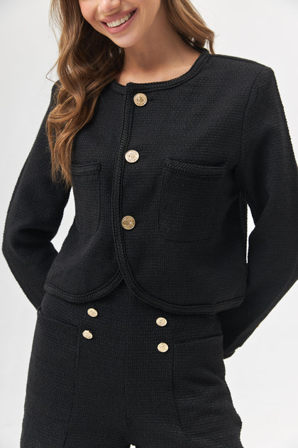 Cropped Jacket with Pockets