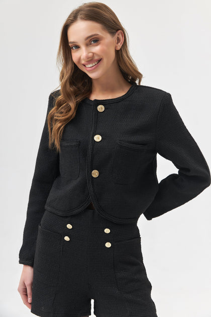 Cropped Jacket with Pockets