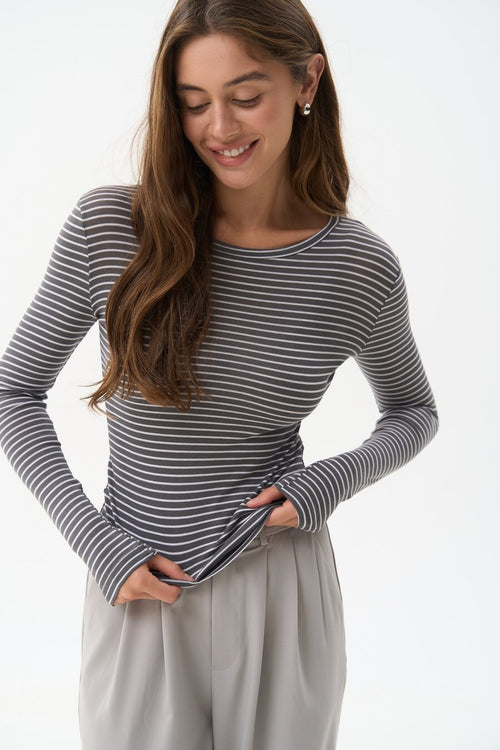 Grey longsleeve with white stripes - SOLMAR