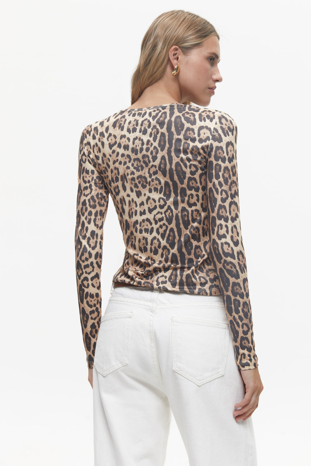 Animal Print Long Sleeve Top, Leo