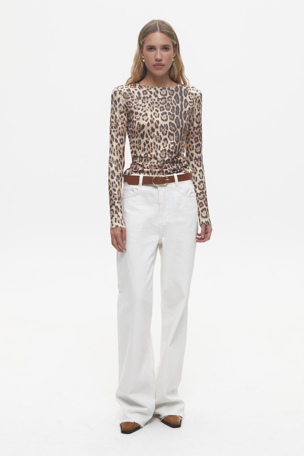 Animal Print Long Sleeve Top, Leo