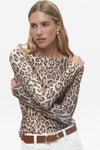 Animal Print Long Sleeve Top, Leo