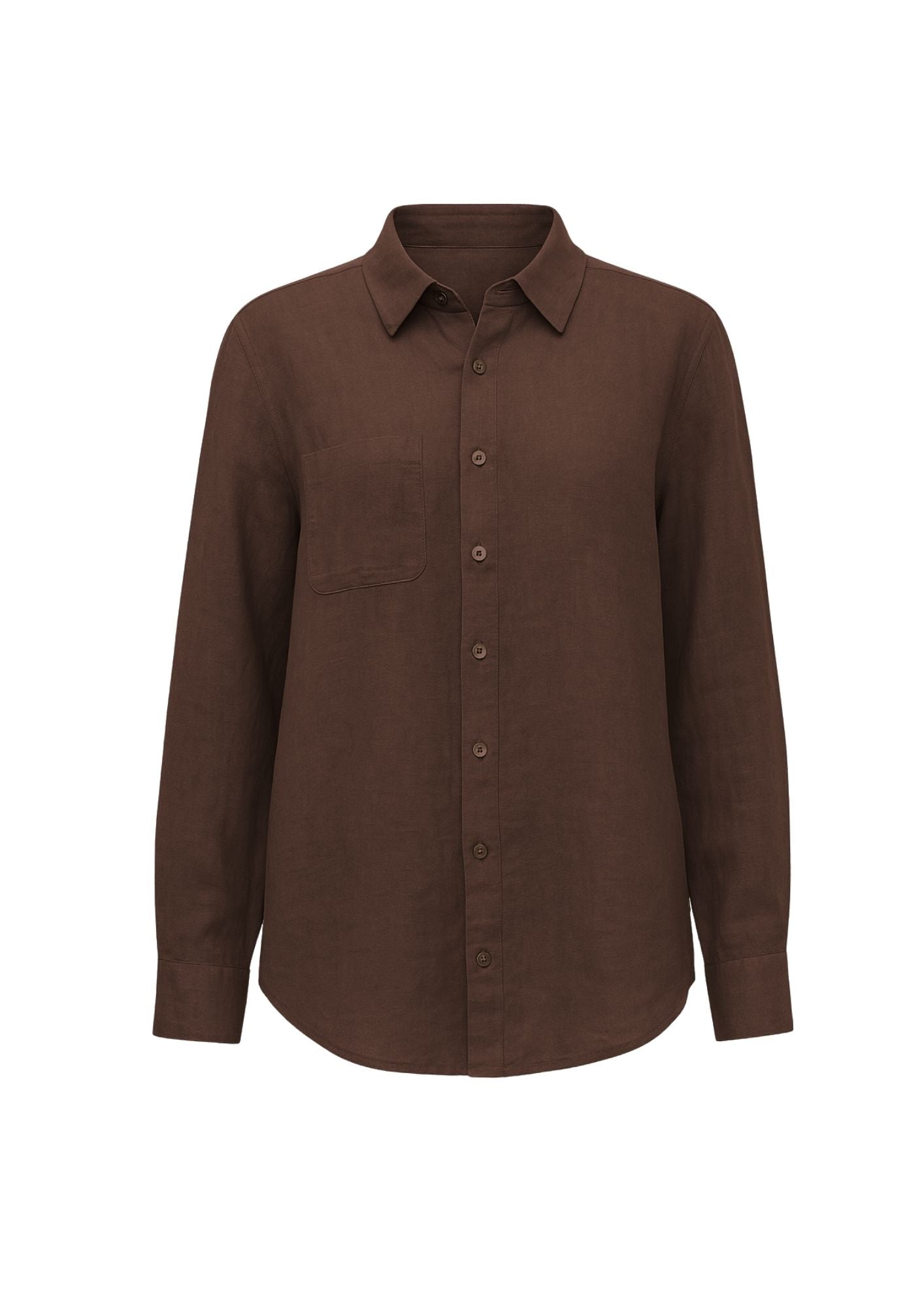Cotton-linen blend shirt, Chocolate