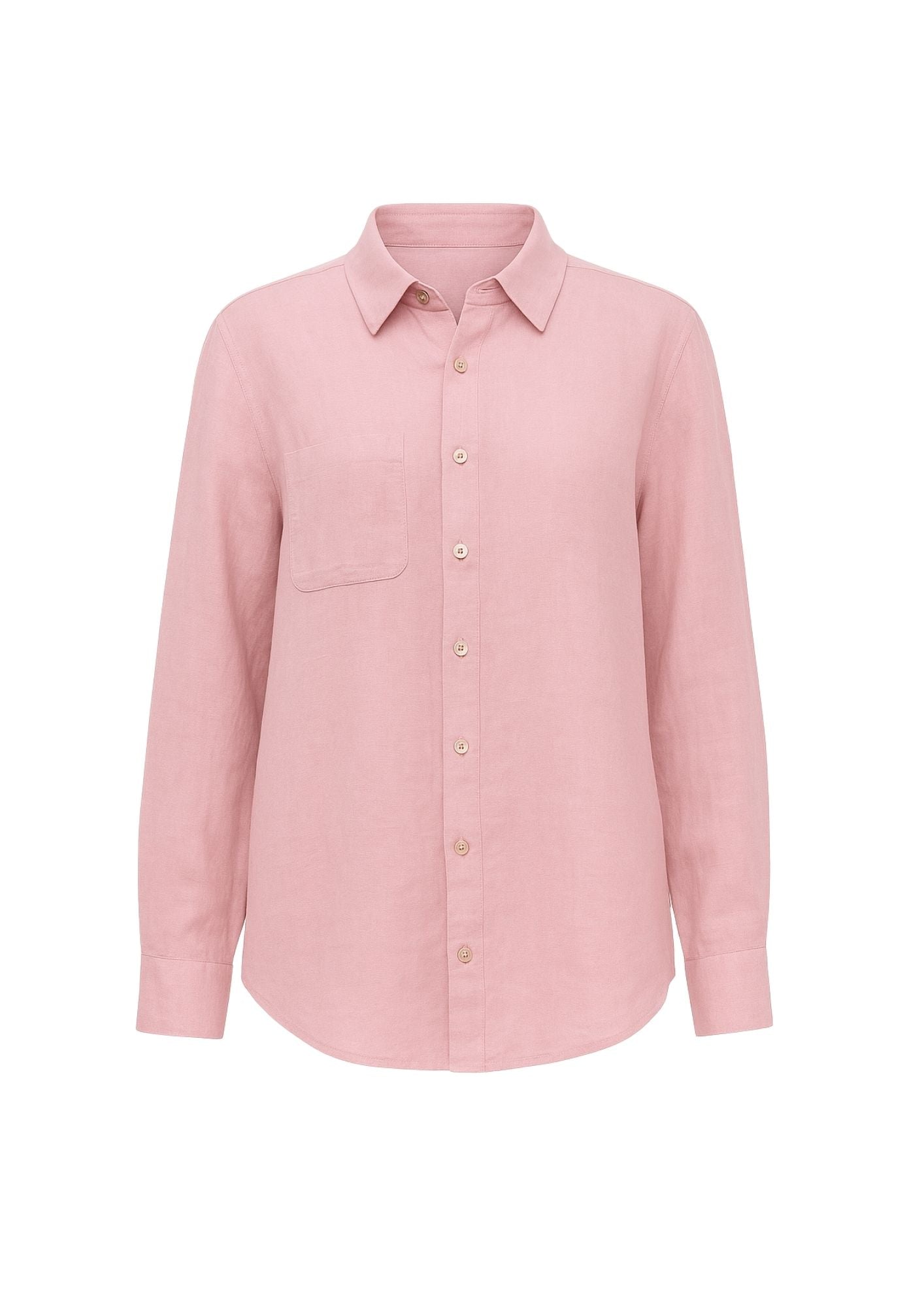 Cotton-linen blend shirt, Baby Pink