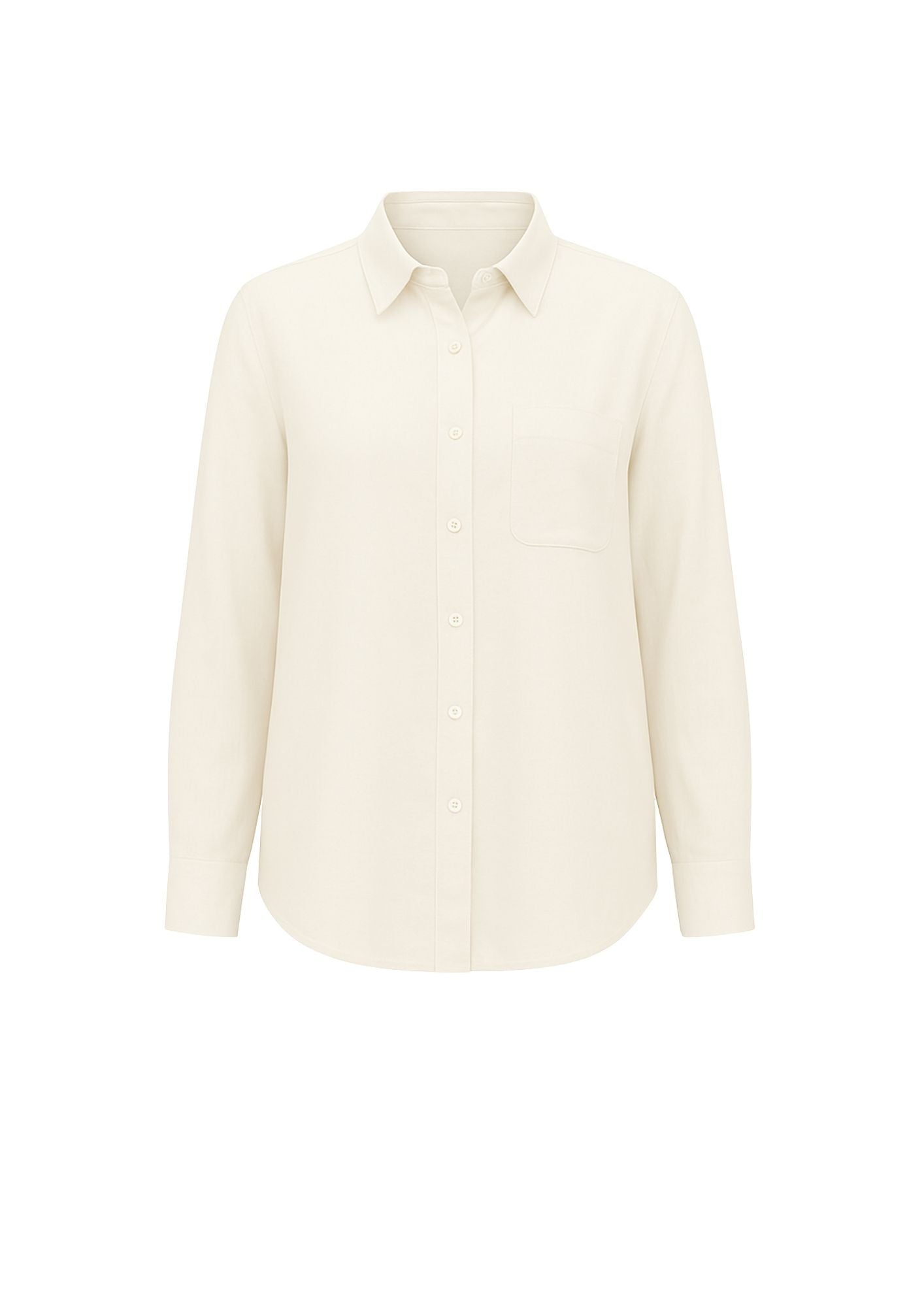 Cotton-linen blend shirt, Milk Cream