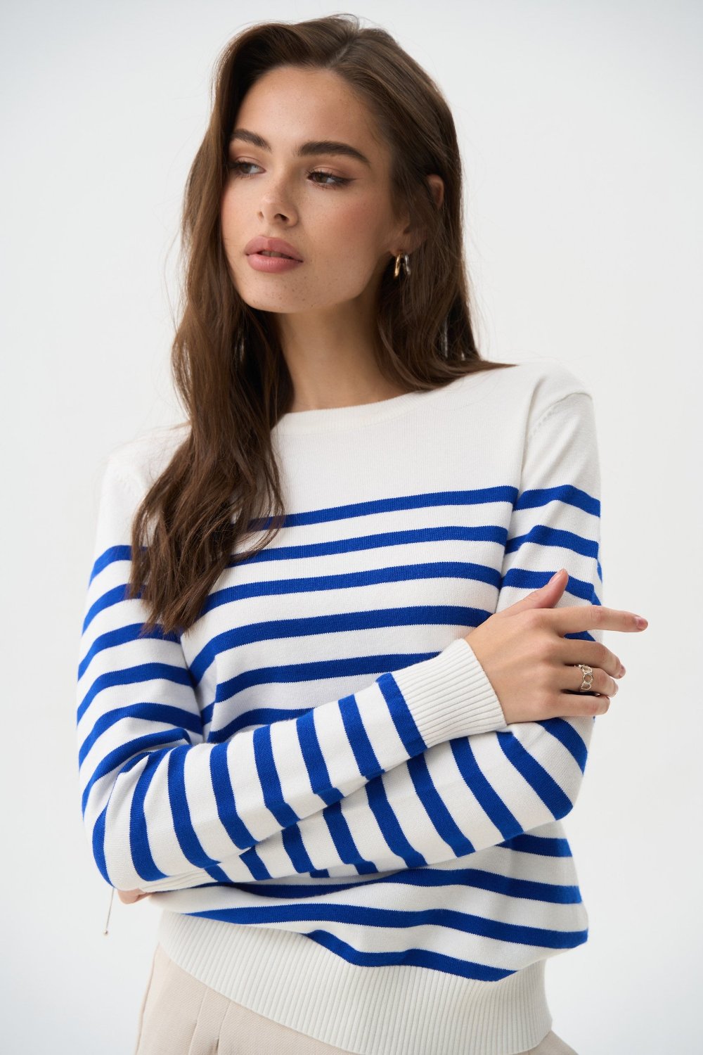 Electric Blue Striped Knit Sweater